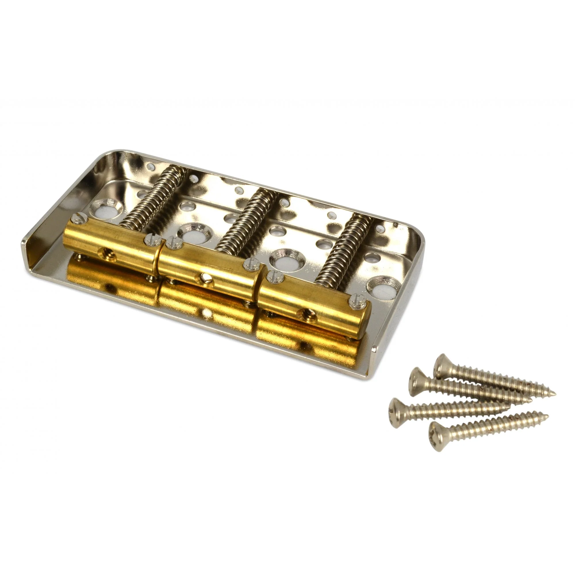 1/2 Size Steel Bridge For Telecaster (brass saddles only, no pickup housing) - Image 4