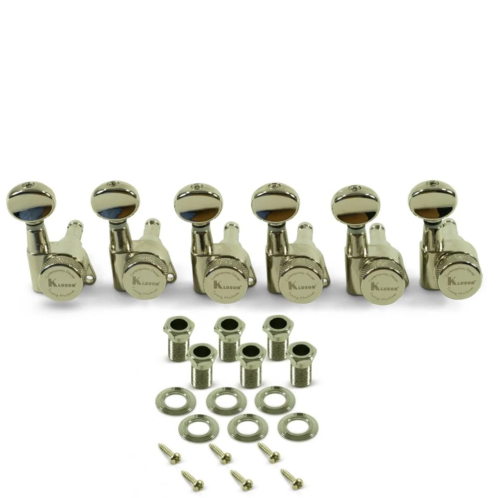 6 In Line Locking Contemporary Diecast Series Tuning Machines 19:1 Gear Ratio - Image 4
