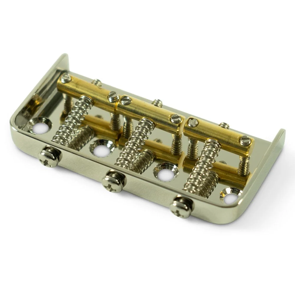 Kluson Steel Bridge For Tele (1/2 Size - brass saddles only, no pickup housing) - Image 3