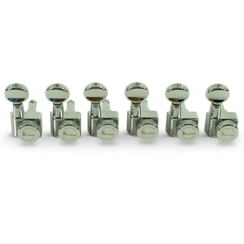 Locking Tuners For Fender USA Standards, 6 In Line - Oval Metal Button 19:1 Gear Ratio - Image 2