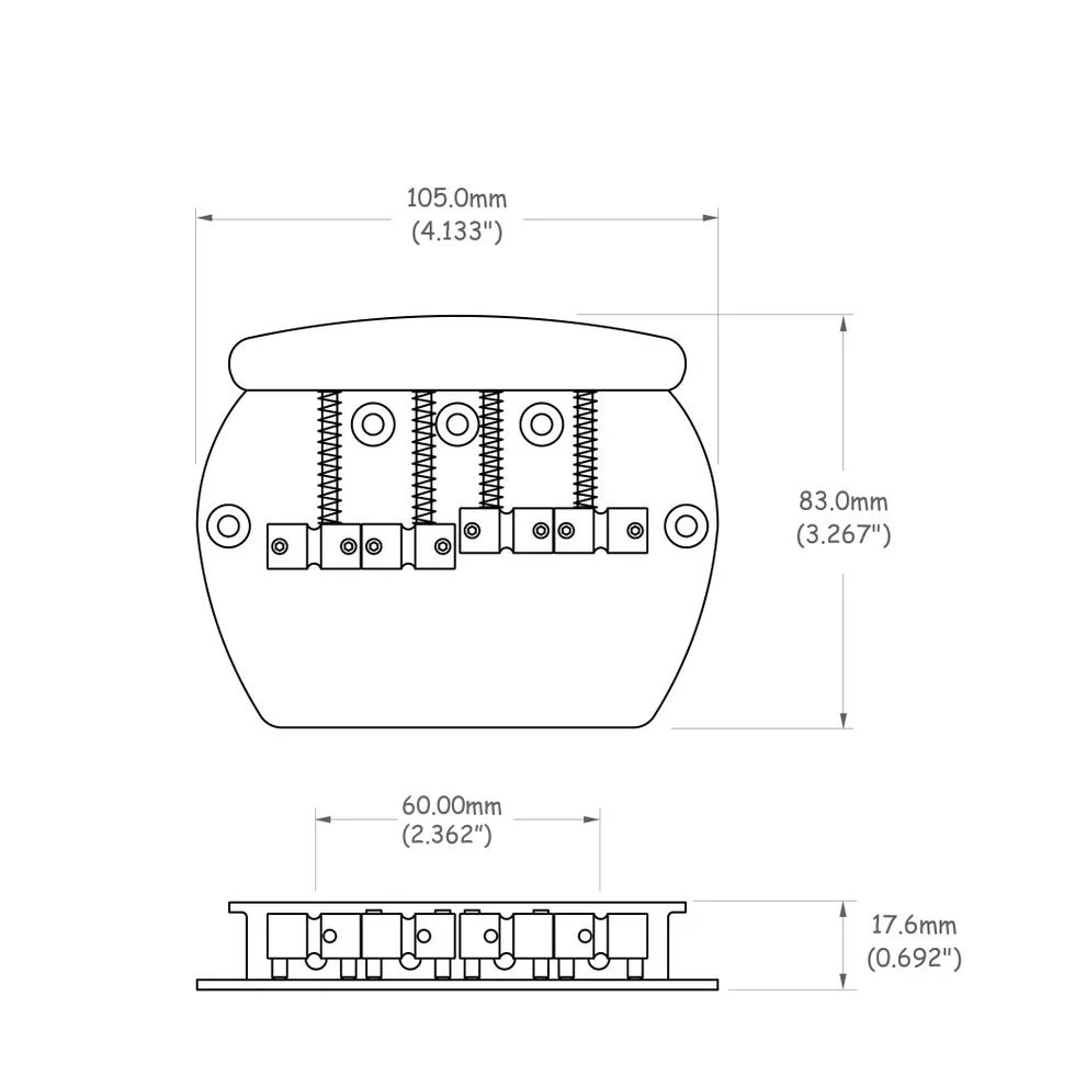 Musicman Style Bass Bridge Chrome - Image 2