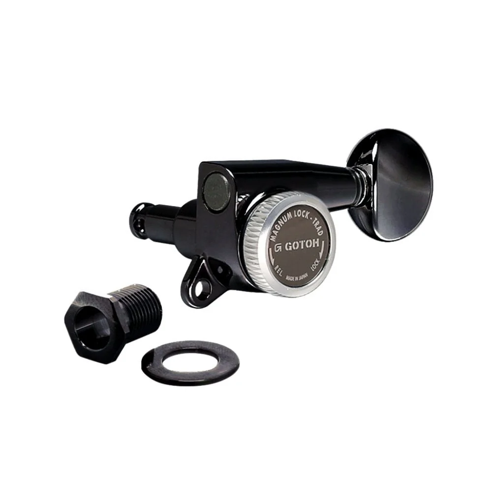 SG381 Magnum Lock Traditional Tuners 6 In Line with Rounded Mini Buttons (Model 05) 16:1 Gear Ratio - Image 4