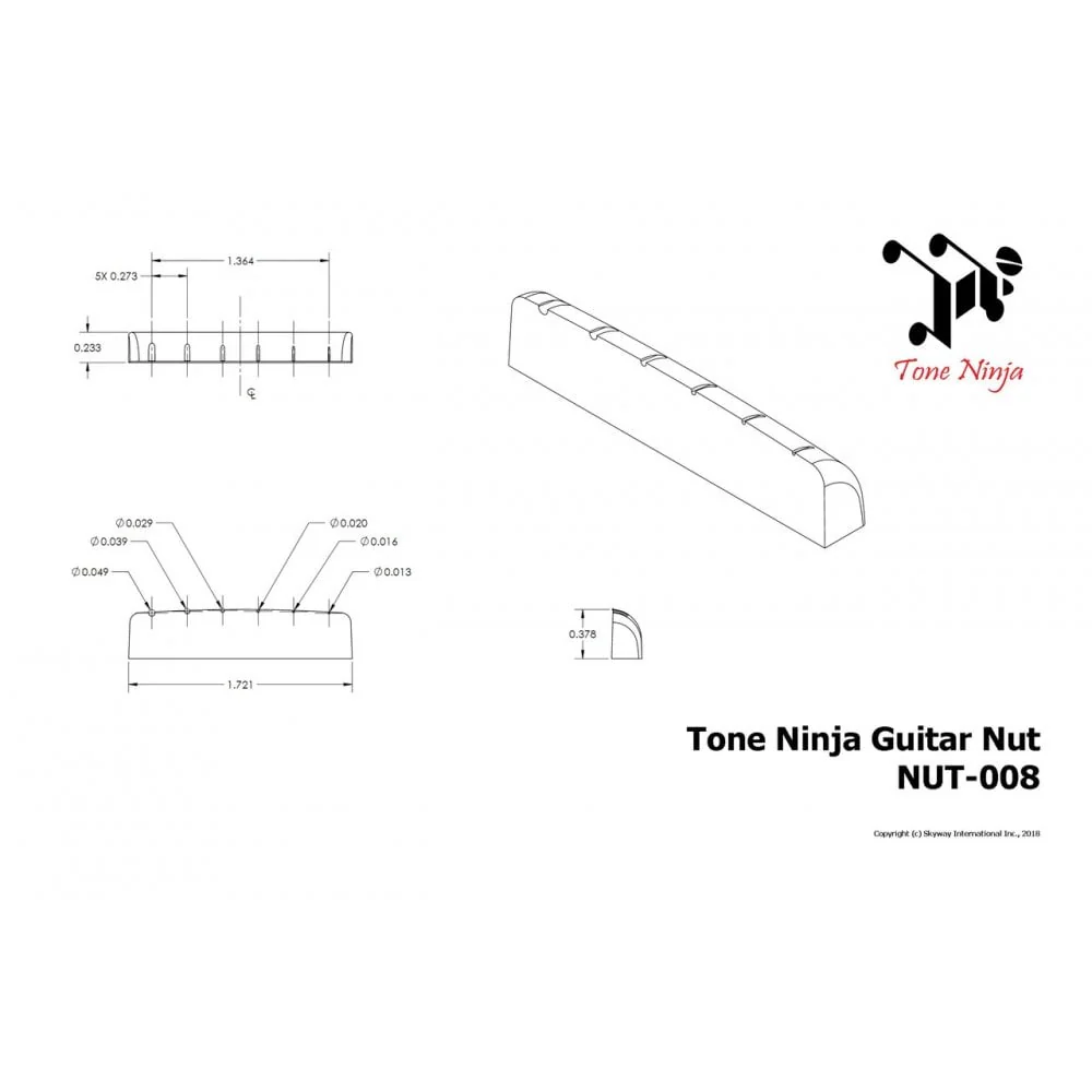 Slotted Epiphone Nut, for post 2014 models - Image 4